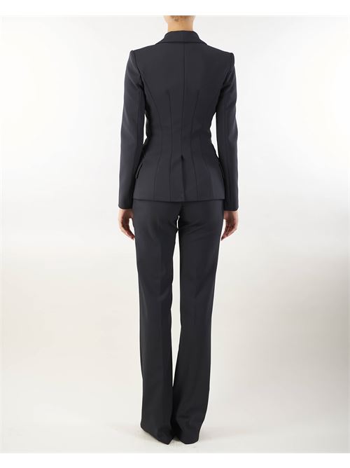 Double stretch crepe suit with shawl jacket and palazzo pants Elisabetta Franchi ELISABETTA FRANCHI | Tailleur | TP00246E2110